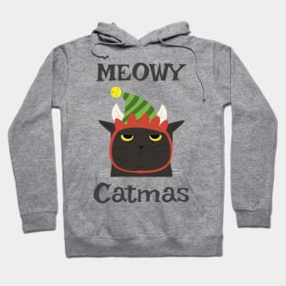 Meowy Catmas. Cute Cat Lover Merry Christmas design. Hoodie